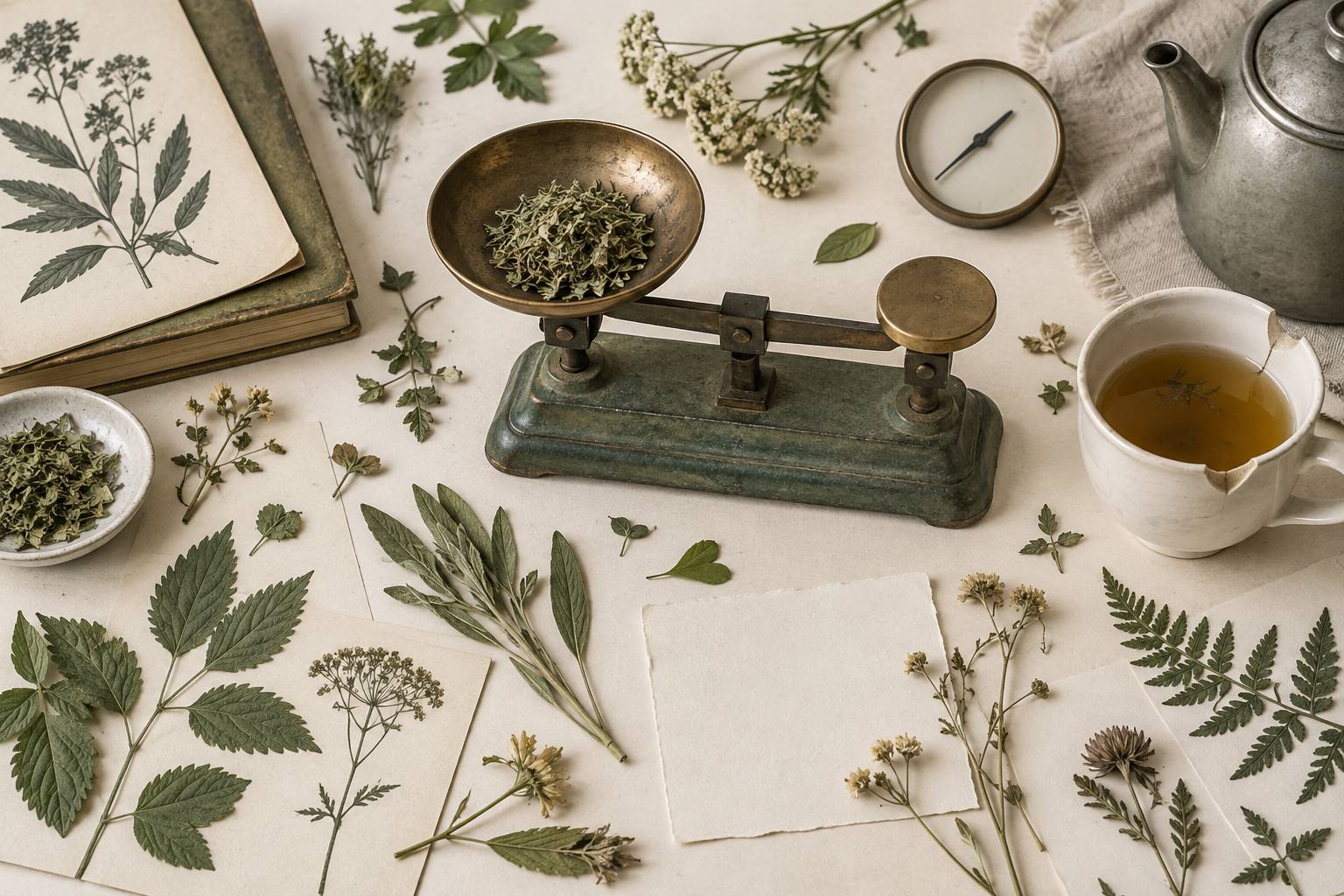 Illustration éditoriale du sujet : Quanta erba per tazza: dosi in grammi, non a cucchiai