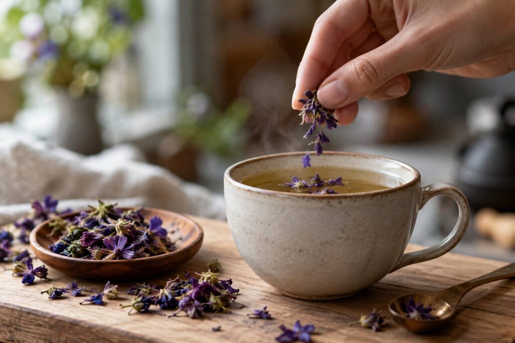 Illustration de détail sur le sujet : Lavanda: fiori in tisana, la dose sotto la quale restare