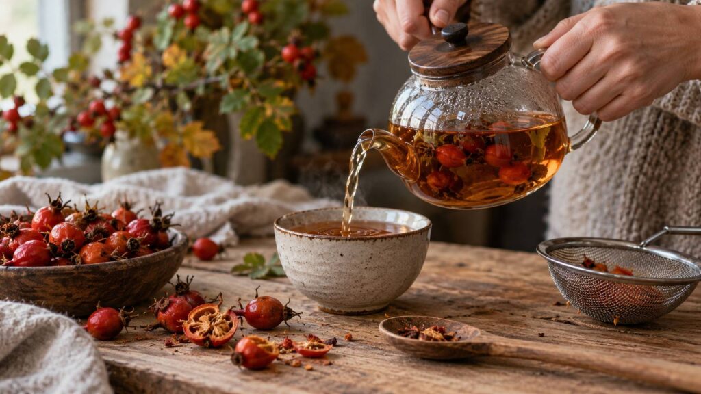 Plan de détail illustrant le sujet de l'article : Rosa canina: falsi frutti, decotto o infusione lunga
